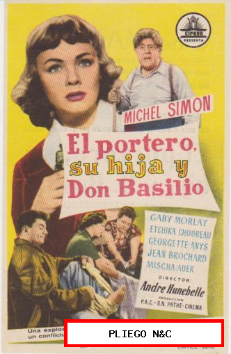 El portero, su hija y Don Basilio. Sencillo de Cifesa. Cine maiquez 1958. ¡IMPECABLE!