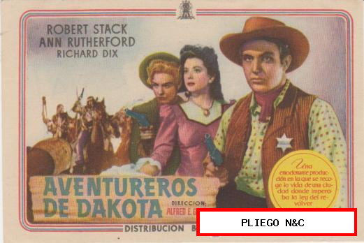 Aventureros de Dakota. Sencillo de Ballesteros. Cine Victoria-Villa Nador 1947