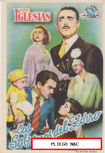 Los Sobrinos del Zorro. Sencillo de Rey Soria Films. Cine Dorado 1953
