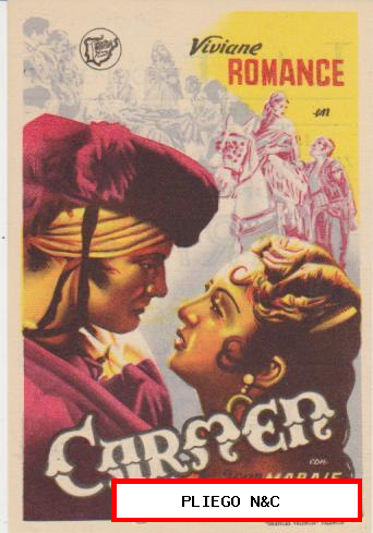 Carmen. Programa sencillo. Teatro Emperador-León 1952. ¡IMPECABLE!