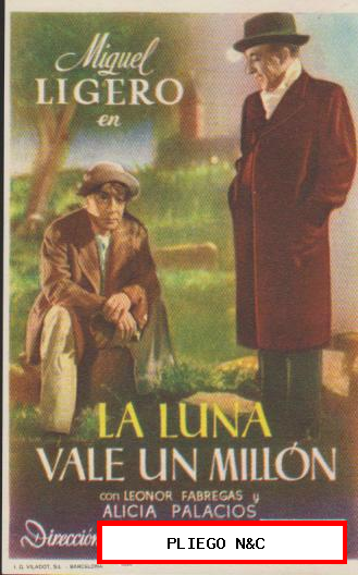 La Luna vale un millón. Sencillo de Chamartín. Cine Mari-León 1946. ¡IMPECABLE!