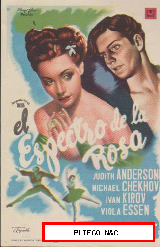 El Espectro de la Rosa. Sencillo de U films. Cine Mari-León 1947