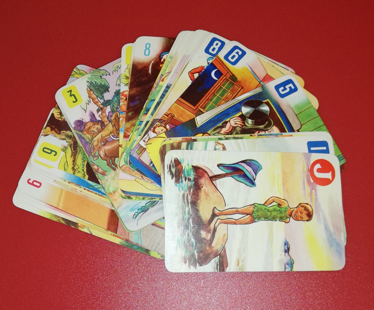 Baraja de cartas de Peter Pan (card game). Pepys Series. Mediados siglo XX. Muy bonita y escasa