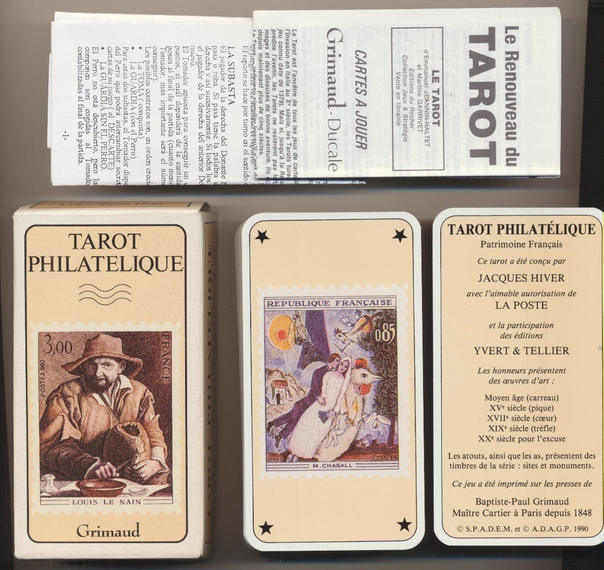 Tarot Philatelique. 78 cartas. Grimaud-Francia 1990. SIN USAR