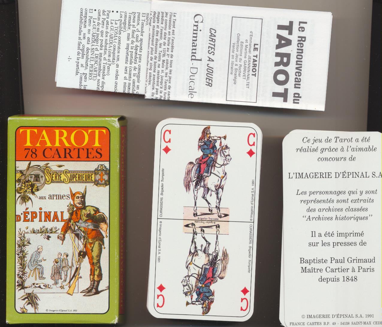 Baraja Tarot aux Armes d´Epinal. 78 cartas. Tarot Francés del Ejercito. D´Epinal 1991. SIN USAR