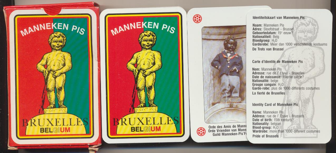 Baraja de Póker. 54 cartas. Manneken Pis. Souvenir from Brussels. SIN USAR