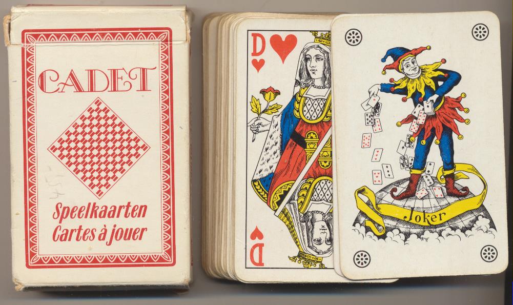Baraja de Póker Cadet. 52 cartas + 3 comodines. Carta Mundi-Bélgica