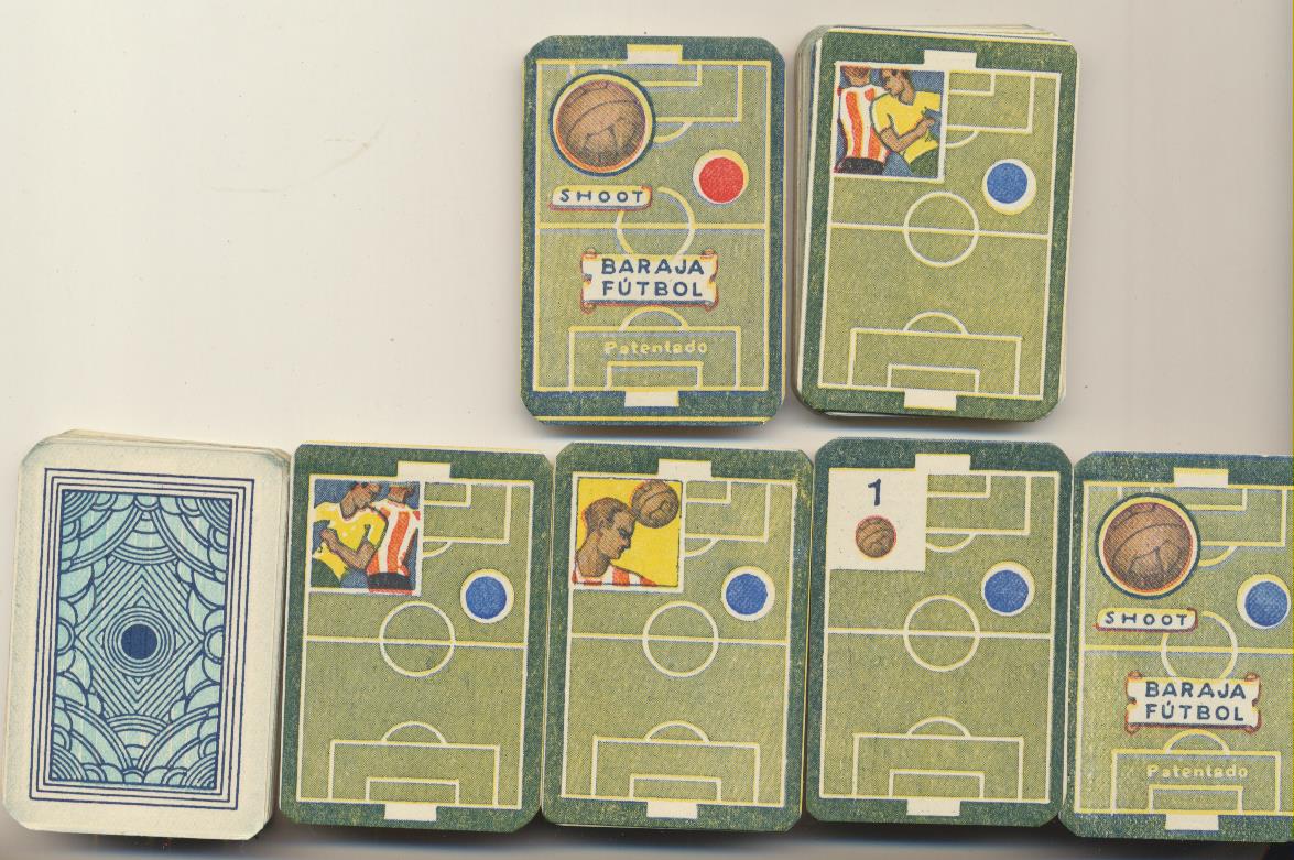 Baraja de Futbol Infantil. 60 cartas. (6x4,2) por J.J. Saenz. Hermua. Editorial Roca- Huelva 194? SIN USAR. con su envoltura original. ver foto