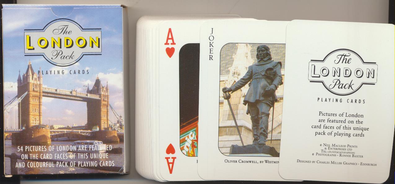 Baraja Póker de Londres. The London Pack Playing Cards. 54 cartas. C. Miller. Edinburgh. SIN USAR