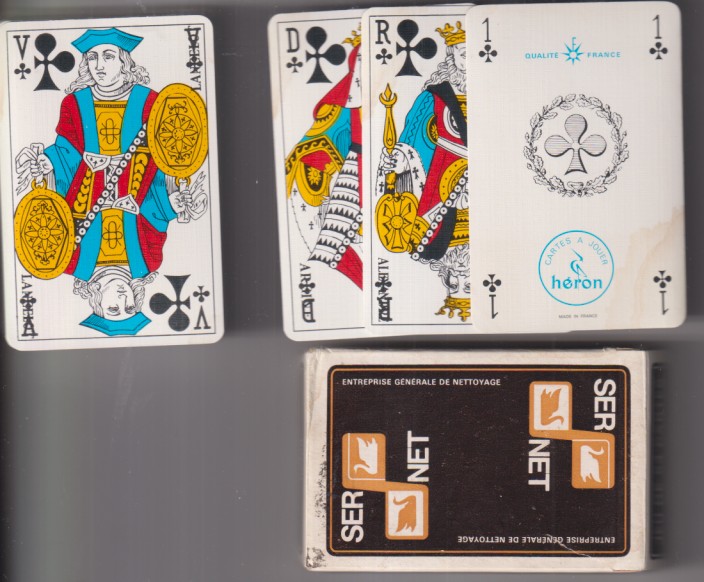 Baraja de Póker Heron. Made in france. 54 cartas. Publicidad de Ser-Neet. sin usar