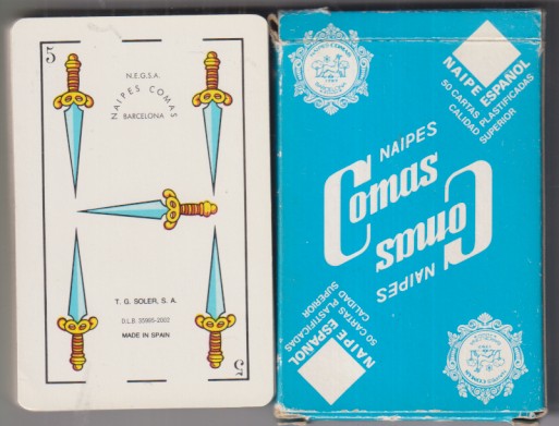 Baraja Española. Naipes Comas. T. G, Soler 2002. 50 Cartas