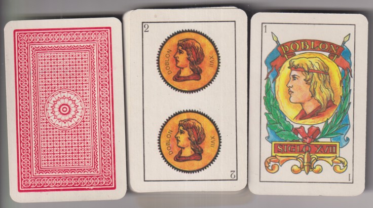 Baraja Española. Doblón. Siglo XVII. 40 cartas. Sin usar. Abierto para catalogar