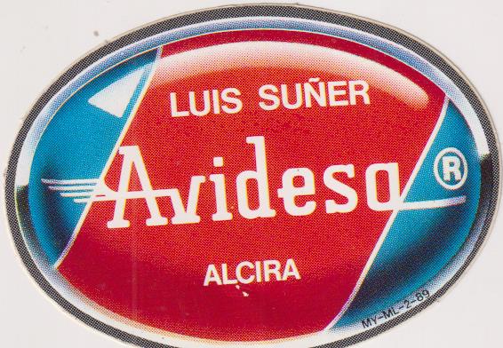 Pegatina Avidesa (9,5x7 cms.) Luis Suñer, Alcira