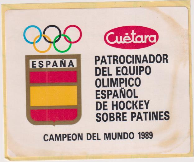 Pegatina (10X8) Cuétara patrocinador del Equipo Olímpico Español de Hockey sobre patines