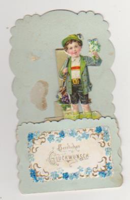 Cromo Troquelado sobre Tarjeta de Felicitación. Alemania circa 1900