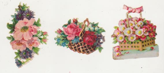 3 Cromos Troquelados (6x5) Alemania circa 1900