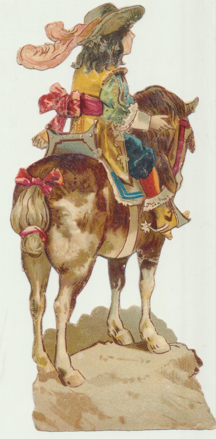 Cromo Troquelado (12,5x5,5) Caballero. Siglo XIX-XX