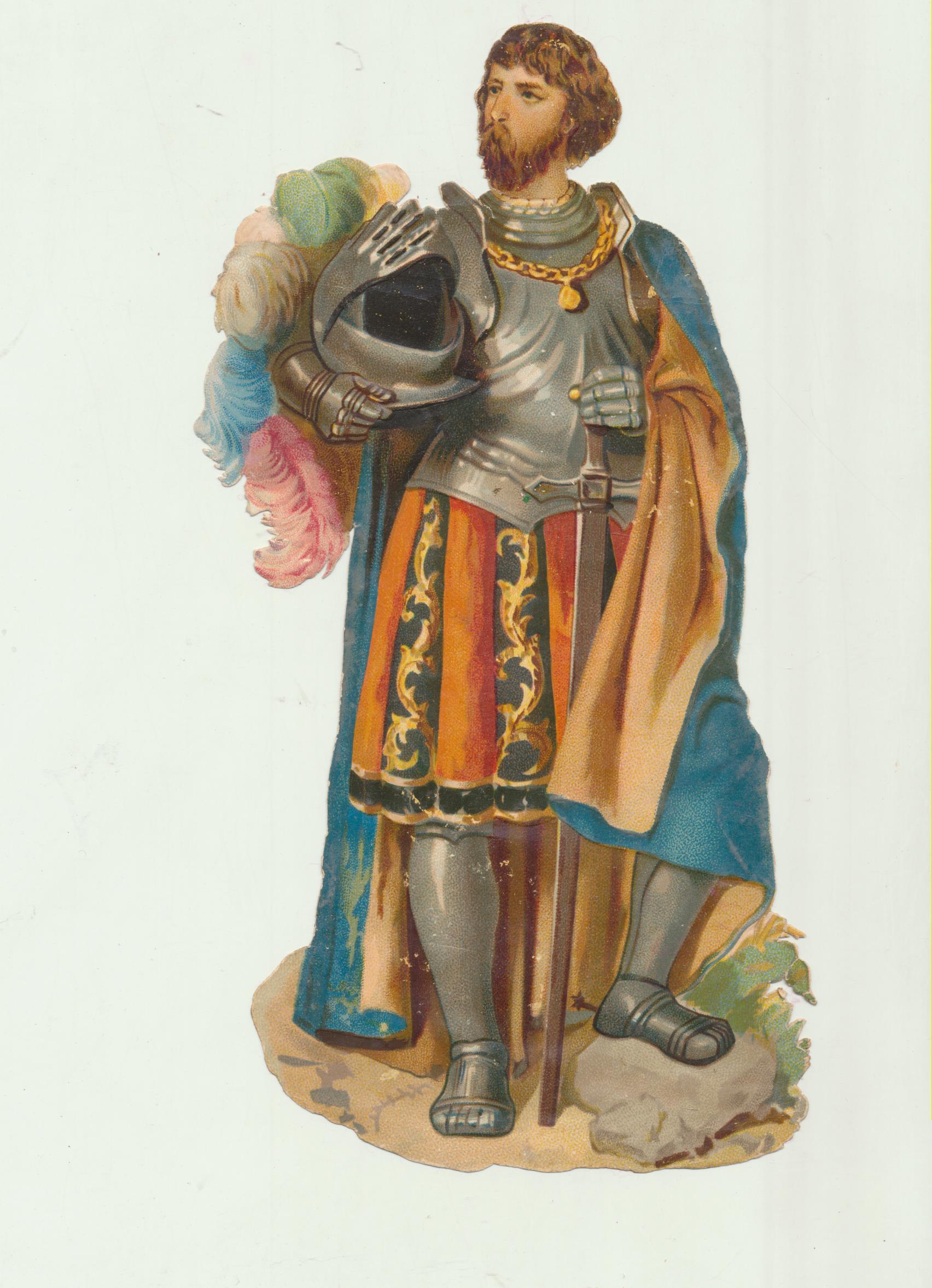 Cromo Troquelado (18x9) Caballero. Siglo XIX