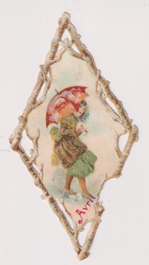 Galletas Viñas y Compañía. Cromo Troquelado (14x7 cms.) Francés. Siglo XIX