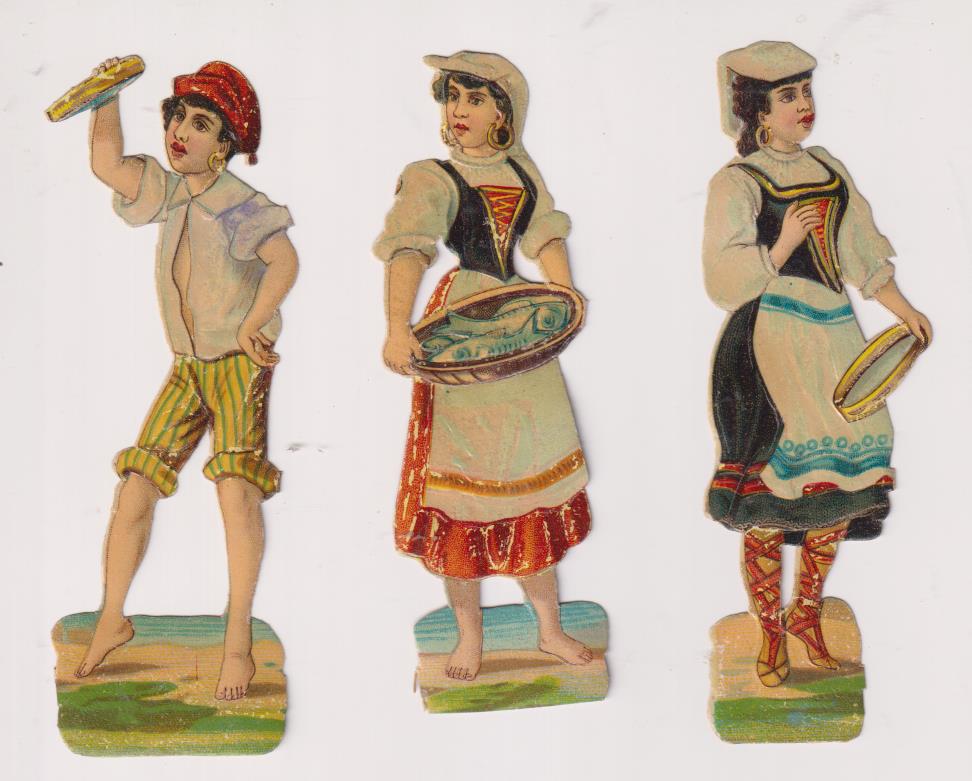 Lote de 3 Cromos Troquelados (12 y 11 cms.) Siglo XIX-XX